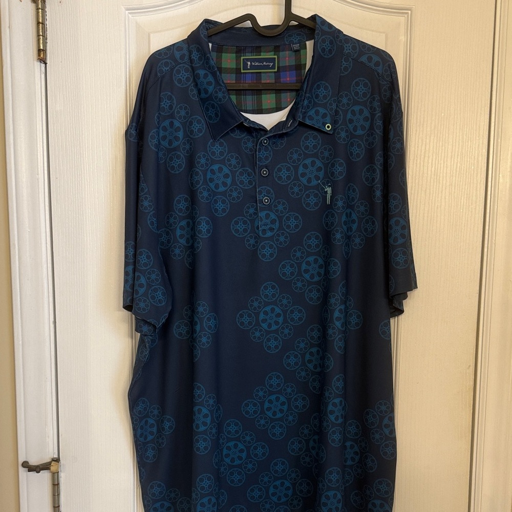 William Murray Men's Navy and Teal Polo Shirt